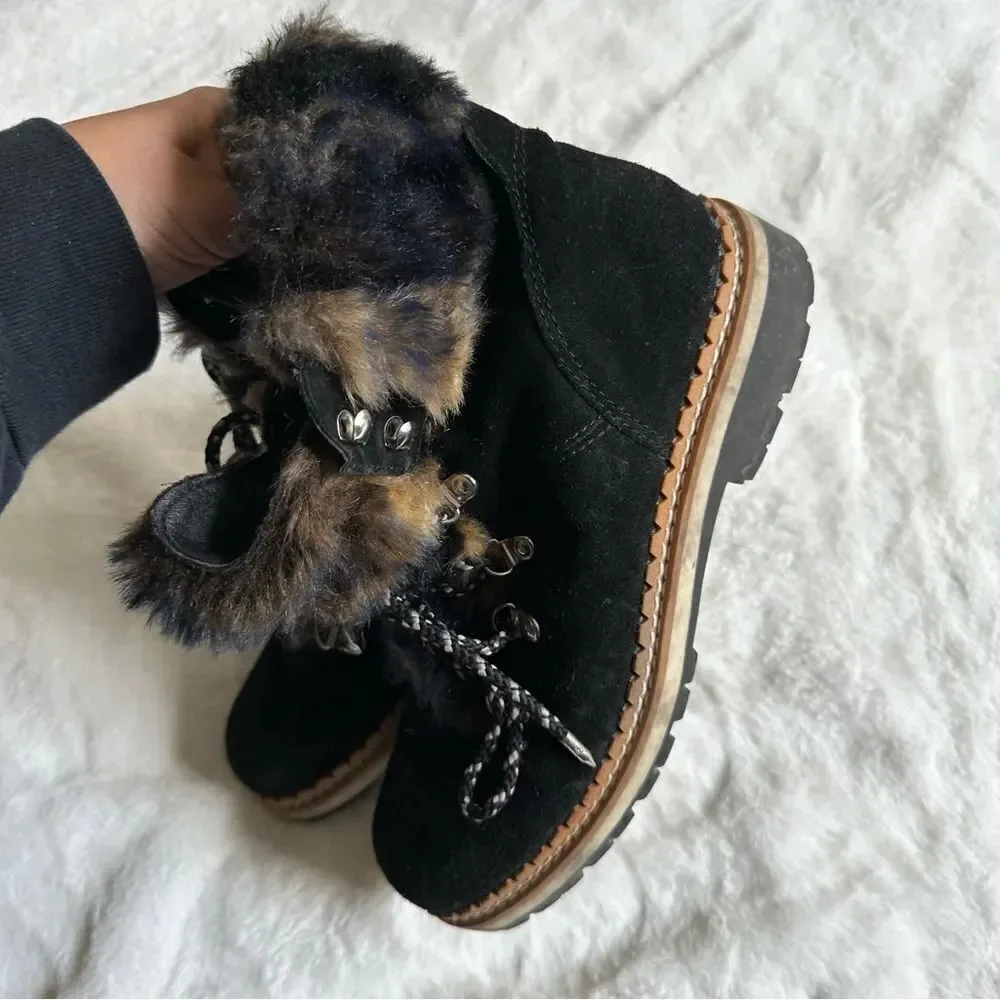Sam Edelman Women’s Bronte Suede & Faux Fur Booties Size 7.5